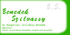 benedek szilvassy business card
