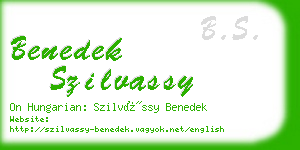 benedek szilvassy business card
